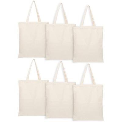 China Cheap White Handled Cotton Eco Friendly White Tote Recycle Shopping Bags Fabric for sale