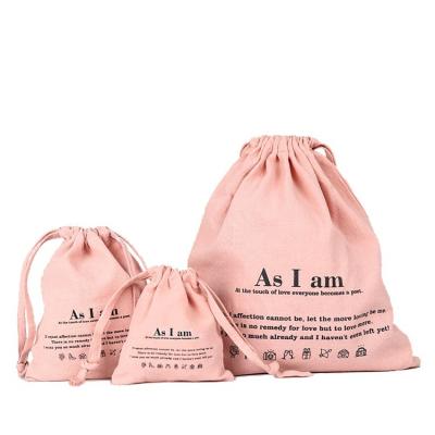 China Customized Small Collapsible Drawstring Bag Soft Cotton Wash Canvas Cloth Packing Suction Durable Shoe Bag Durable Collapsible Drawstring Bag With Logo for sale