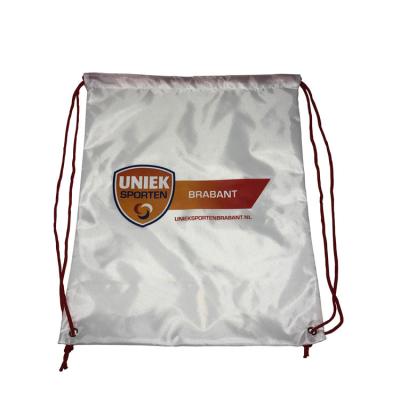 China Wholesale Cheap Reusable Recycled Custom Logo Handled Polyester Drawstring Bag for sale