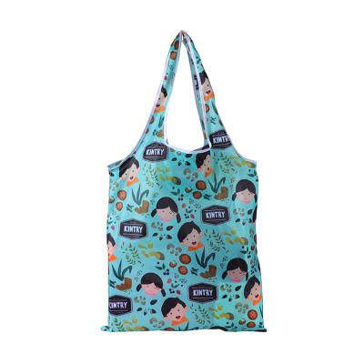 China Hot Sale Fashion Folding Custom Design Printed Recycled Polyester Shopping Tote Bag for sale