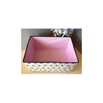 China Printing Handled Collapsible Non Woven Storage Box for sale