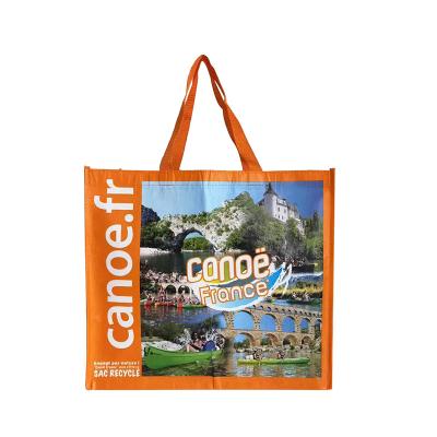 China Cheap price custom logo eco handled rpet packaging recyclable non woven shopping bags for sale