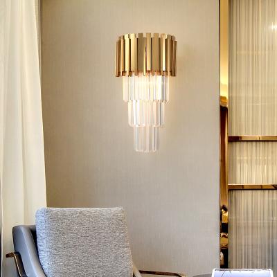 China Modern Modern Living Room Decoration LED Home Style Crystal Wall Lamp for sale