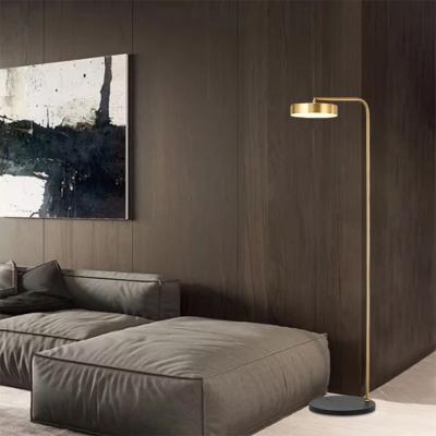 China Simple design post modern style corner position gold coating floor lamp for sale