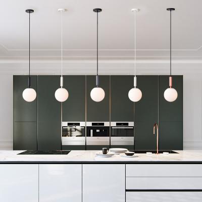 China Modern Easily Install Restaurant White Kitchen Round Ball Pendant Light for sale