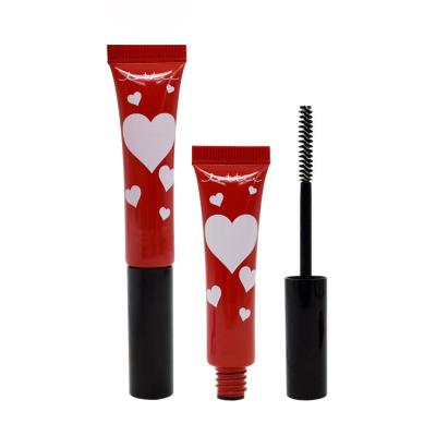 China Custom Plastic Cosmetic Eyelash Brush Tube Applicator 5ml 8ml 10ml 15ml Empty Soft Squeeze Mascara Red Tube With Magic Wand for sale