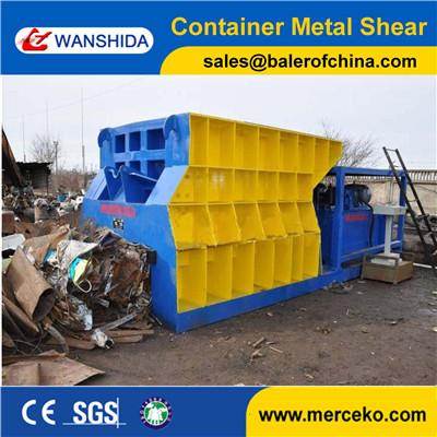 China Container Type Horizontal Scrap Metal Shear to cut waste copper & aluminum with customized feeding mouth size for sale