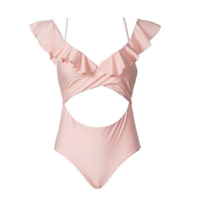 China Tiered Layer Tie a Knot Front Top With Low waist Bikini swimsuit high cut for sale