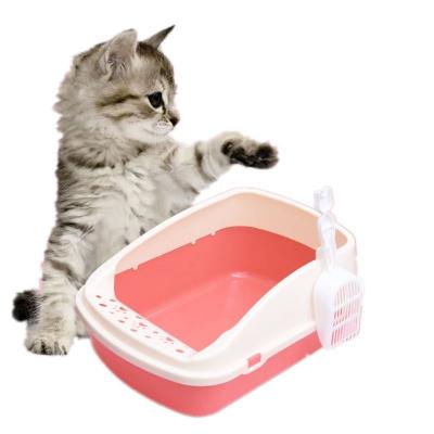 China Sustainable Professional Manufacture Cheap Semi Closed House Biodegradable Cat Litter Box for sale