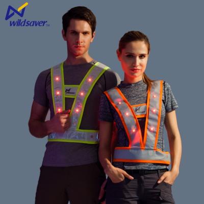 China INSTANT Light Adjustable Flashing LED Strap Traffic LED Vest Reflective Reflective Safety With OEM Logo for sale