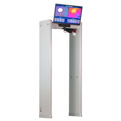 China Non-contact Walk Through Temperature Scanner Body Temperature Detector Door Thermal Camera with Door Frame Metal Detector TD-800D for sale