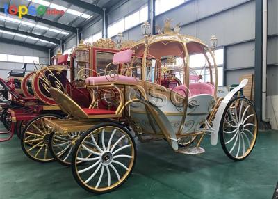 China Metallic Artwork Horse Drawn Pumpkin Carriage Hydraulic Brake For Tourism Spots for sale