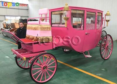 China Pink Fairytale Vintage Cinderella Carriage For Movies Props CE Approved for sale