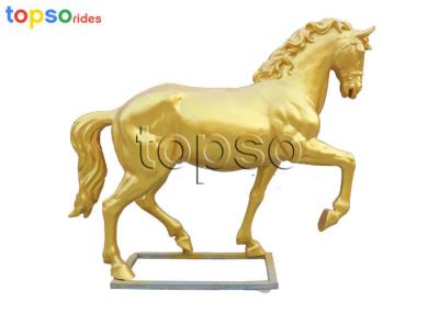 China Shopping Mall Cinderella  Life Size Fiberglass Horse Gold For Decoration for sale