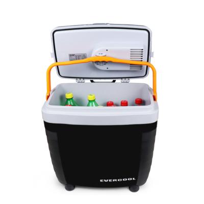 China THERMOELECTRIC Cooler Mini Box Fridge With Extractor And Wheels Suitable For 28L Indoor And Outdoor Use 12v DC for sale