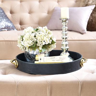 China Luxury American Creative Leather Simple Modern European Coffee Table Tray Morden Model Storage Room Decoration Living Room Dining Tray for sale