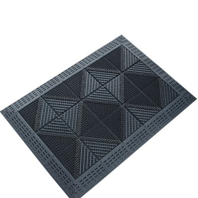 China Commercial Grade Washable Waterproof Heavy Duty Anti Fatigue Non Slip Door Floor Rubber Mat for sale