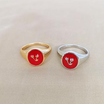 China CLASSIC Personalized Creative Ring Yin Yang Flower Heart Cherry Flame Pink Six Piece Set Rings for sale