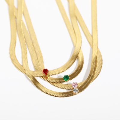 China Other Wholesale Fashion Jewelry Fishbone Chain Necklace 4cm With Diamonds Necklace Buddha Titanium Necklace for sale