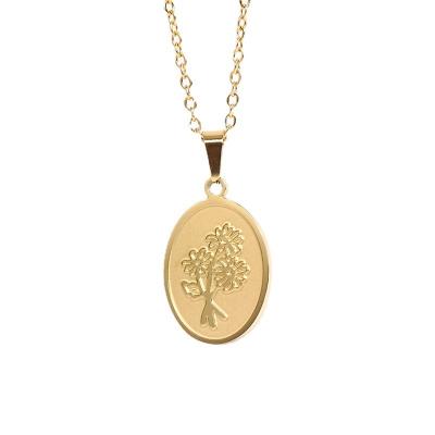 China Other Sale Gold Jewelry Whole Birth Flower Necklace Personalized Women Gold Plated Fashion Chain Necklace for sale