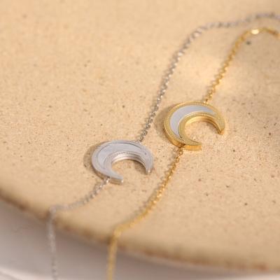 China The Other Black White Crescent Moon Pendant Star Jewelry Shell Moon Pearl Necklace Star Moon Necklace for sale