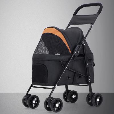 China High Quality Folding Travel Carrier Trolley Pet Stroller Pet Stroller Carrier Stored Four Wheel Travel With Big Wheels for sale