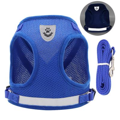 China New Reflective Dog Harnesses Invest Leash Pet Control Breathable Polyester Mesh Comfortable Dog Vest Harness for sale