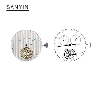 China SANYIN Factory Fashionable OEM Modify Function Of Mechanical Movement Watch Load The Tourbillon For 8215 Japan Movement for sale