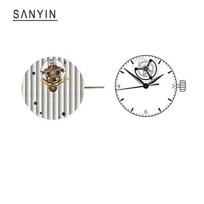 China OEM Fashionable Support SANYIN automatic mechanical watch movement modification load an off-center tourbillon at 12 o'clock for movement for sale