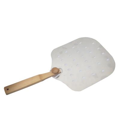 China Disposable Top Selling Perforated Pizza Cake Peel Non Stick Aluminum Perforated Pizza Peel Shovel for sale