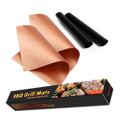 China Charcoal BBQ Grill Mat Dustproof Fireproof BBQ Grill Mat BBQ Grill Mat Non Stick BBQ Cooking Mat Customized Logo for sale