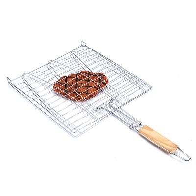 China Easily Cleaned BBQ BBQ Grill Clamps Non Stick Stainless Steel BBQ Grill Wire Mesh Net / Net Rectangle BBQ Cooking Wire Tool Kit for sale