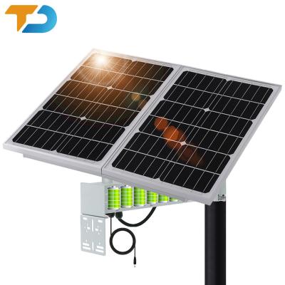 China Quick Installation IP67 TecDeft New CB Report solar lighting system solar home kit 60w 60Ah solar energy storage system for CCTV for sale