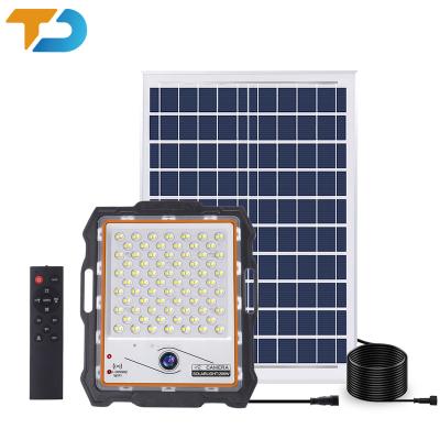 China Sports Stadiums Tecdeft WIFI IP CCTV Sensor Security Flood Lights 100W 200W 300W 400W Solar Outdoor Flood Light With Camera for sale