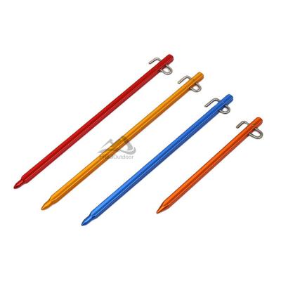 China Aid to Fix Camping Tent Outdoor Accessory Factory Increasing Durable Aluminum Alloy Nail Tent Stakes Supplier 20cm Camping Pegs Manufacturers for sale