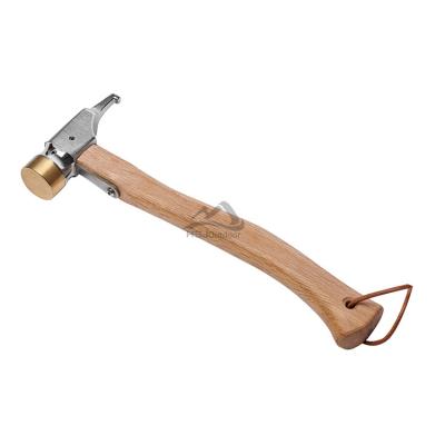 China Portable Pick Hammer Camping Brass Hammer Hammer With Nail Puller For Tent Equipment Multifunctional Outdoor Tool for sale