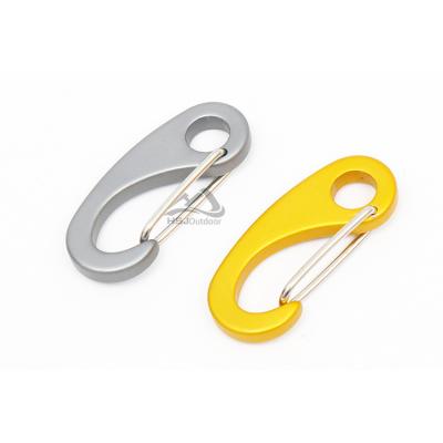 China Custom Retail Industry Laser Engraved Logo Snap Hook Camping Carabiner Aluminum Key Chain Karabiner Accessory Link Outdoor Gear for sale