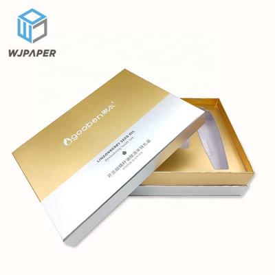 China Handmade Luxury Custom Gold Foil Rigid Logo Printing Cardboard Packaging Box Top And Bottom Gift Boxes Two Pieces Paper Box For Cosmetic for sale