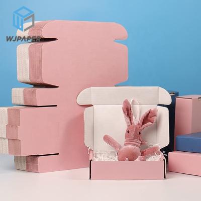 China Free Sample Disposable Custom Pink Logo Small Corrugated Shipping Cardboard Mailer Boxes For Packaging Gift Boxes for sale