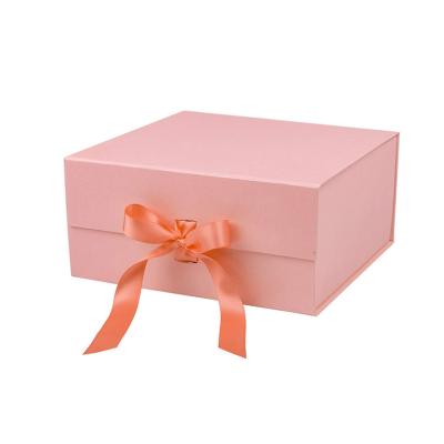 China Handmade Wholesale Custom Paper Printed Large Pink Magnetic Folding Basket Box Luxury Folding Closure Cardboard Packaging Gift Box for sale