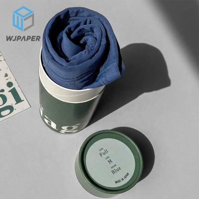 China Disposable Custom Logo Biodegradable Kraft Round Cylinder Paper Tube Compostable Underwear Tube Packaging for sale