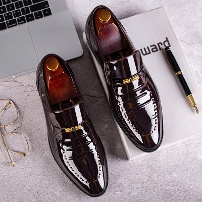 China All-match Thermal Non-slip New Patent Casual High Top Wedding Shoes Leather Trim Formal Elegant Shoes For Men for sale