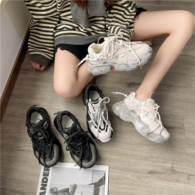 China Slip 2021 new summer tide intensified mesh breathable thick-soled old shoes women's casual shoes for sale