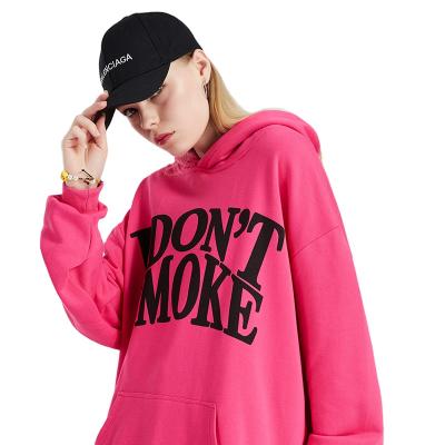 China Custom Anti-Wrinkle Color Letter Printing Loose Hip Hop Long Sleeved Oversized Unisex Hoodies for sale