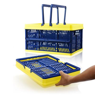 China Sustainable Plastic Collapsible Collapsible Laundry Baskets Storage Kitchen Shopping Basket for sale