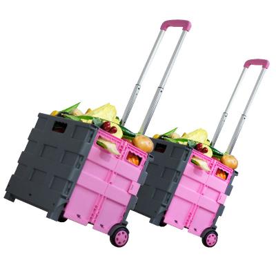 China Factory Wholesale Travel Luggage Folding Vegetable Boxes Cart Shopping Goods Carrying Trolley for sale