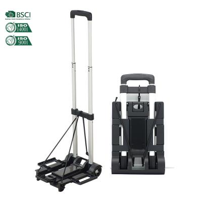 China Plastic Folding Trolley Truck Hand Truck Garden Shopping Waste Grocery Folding Transport Cart for sale