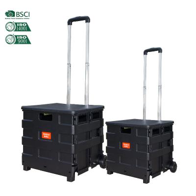 China 25KG Quik Two Wheel Roll Cart Portable Lightweight Folding Shopping Trolley Bag On Wheels for sale