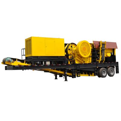 China Crushing and Screening Mobile Construction Plant Granite Barite Crusher Mobile Crushing Plant for sale