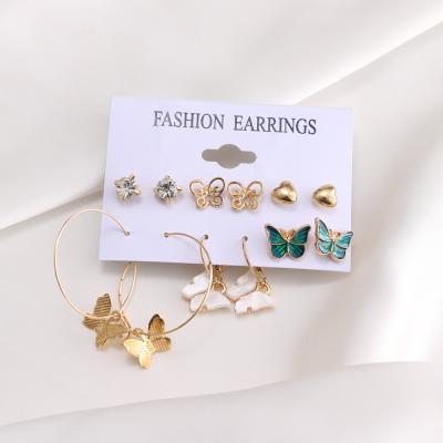 China TRENDY Acrylic Pearl Earrings Mixed Designs Leopard Tassel Stud Earrings Set For Women New Brincos Fashion Jewelry 2020 for sale